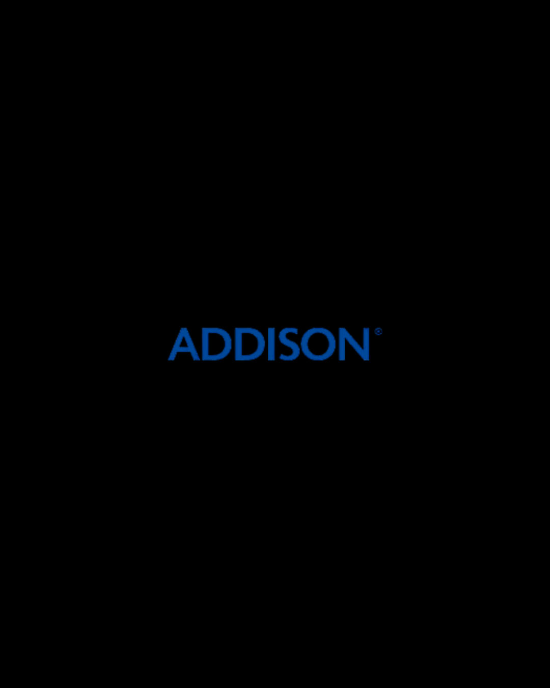 Blaues Logo mit dem Schriftzug "ADDISON".