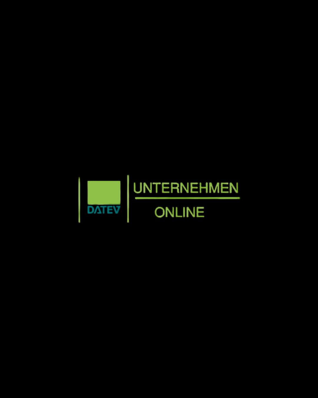 Logo mit der Aufschrift „Unternehmen Online“ und einem grafischen Element.